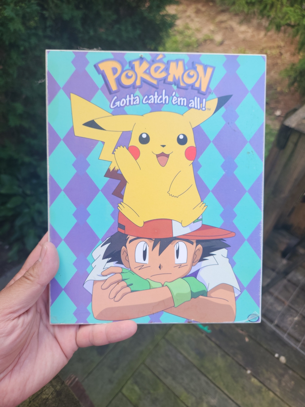 Pokemon Pikachu & Ash 90s Plackard 8x10 Wood